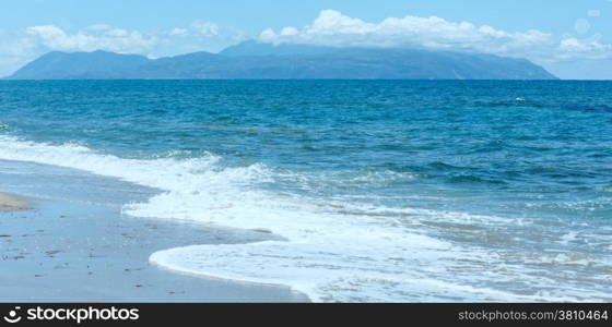 Sea summer view from beach (Greece, Lefkada, Ionian Sea).