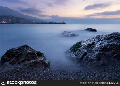 Sea sunrise. Yalta, Crimea, Ukraine