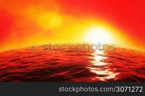 Sea sunset background (seamless looping)