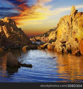 sea sunset. Sardinia island, costa Paradiso. Italy