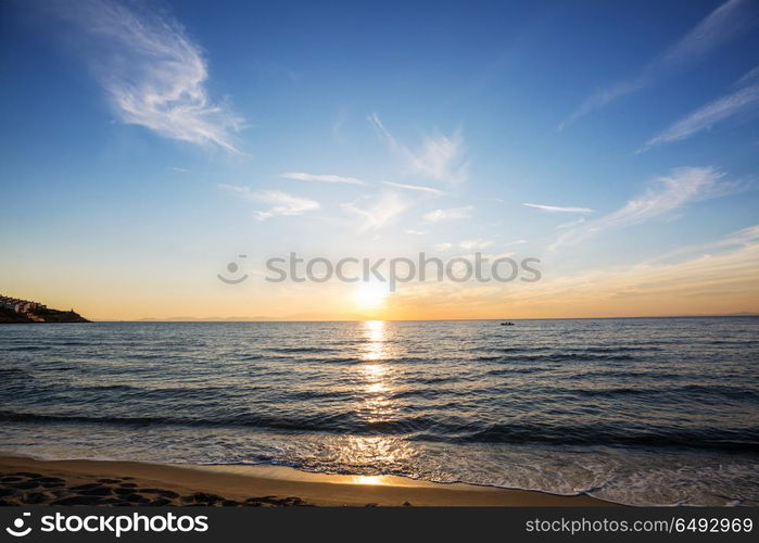 Sea sunset. Scenic colorful sunset at the sea coast. Good for wallpaper or background image.