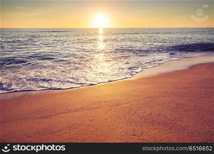 Sea sunset. Scenic colorful sunset at the sea coast. Good for wallpaper or background image.