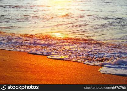 Sea sunset. Scenic colorful sunset at the sea coast. Good for wallpaper or background image.
