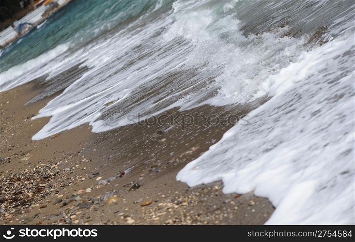 Sea surf. Coast of the black sea Crimea, Ukraine