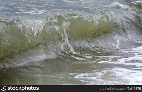 Sea surf great wave break on coastline