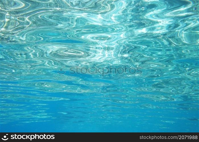 Sea underwater wave, close up view