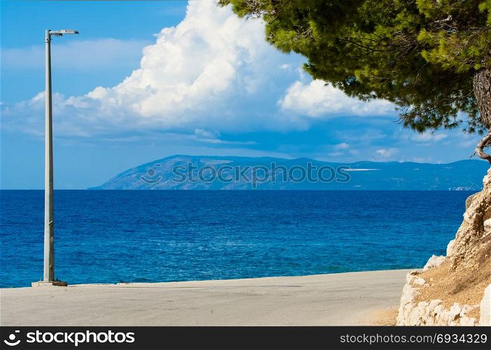 Sea view at Adriatic coastal region in Croatia