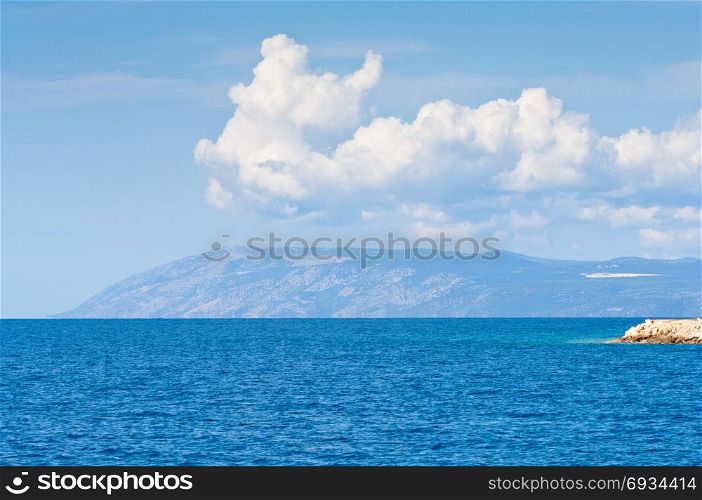 Sea view at Adriatic coastal region in Croatia