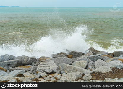 sea wave with stone at Khao Laem Ya in Mu Ko Samet National Park, Rayong Province, Thailand