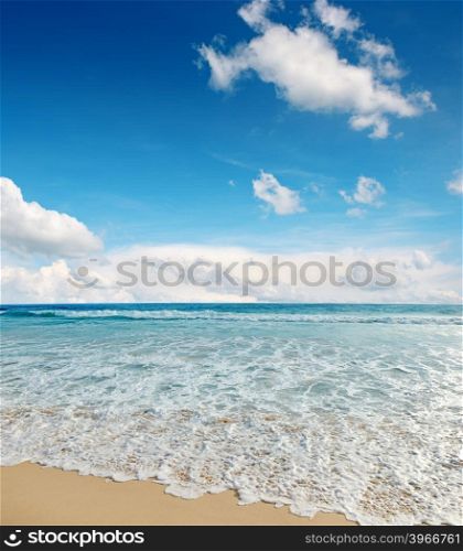 sea waves and blue sky