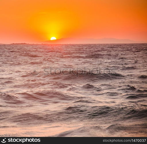 sea waves at sunset summer holiday background