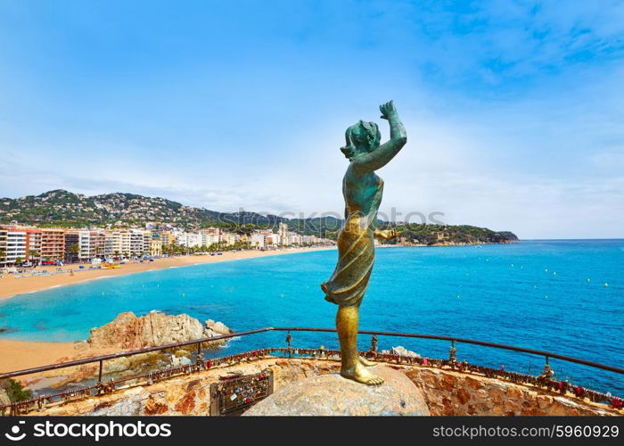 sea woman in Lloret de Mar at Costa Brava called Mujer Marinera at Catalonia