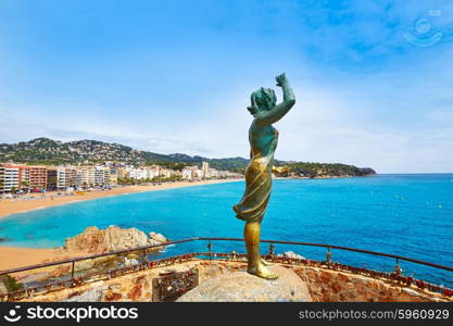 sea woman in Lloret de Mar at Costa Brava called Mujer Marinera at Catalonia