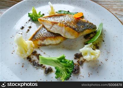 Seabass sea bass with stir fried vegetables recipe