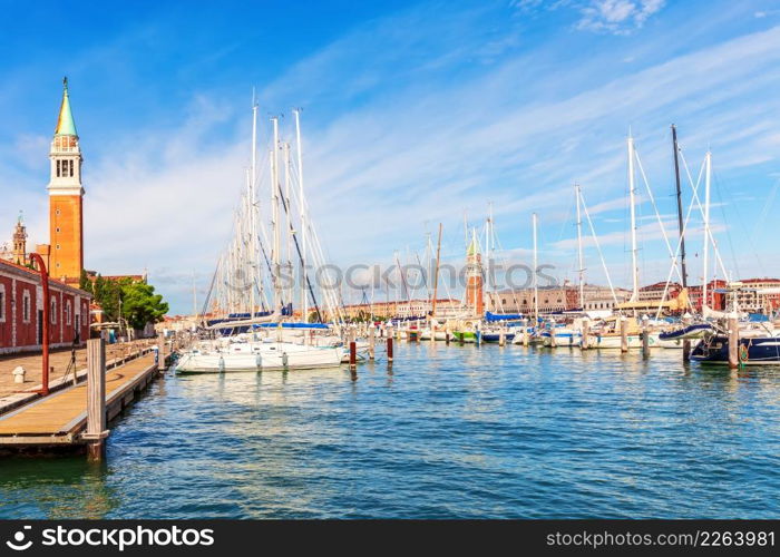 Seacoast of Venice, sunny day panorama of the Adriatic Sea, Italy.