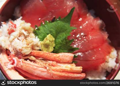 Seafood and rice bowl