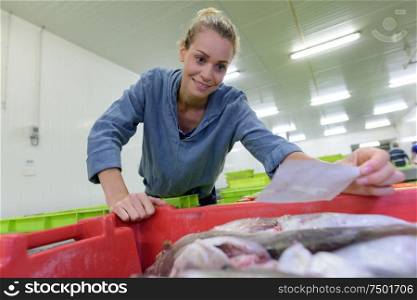 seafood bulk buyer with her list