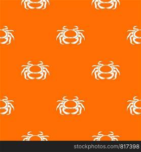 Seafood crab pattern repeat seamless in orange color for any design. Vector geometric illustration. Seafood crab pattern seamless