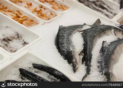 Seafood on ice