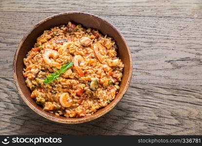 Seafood paella