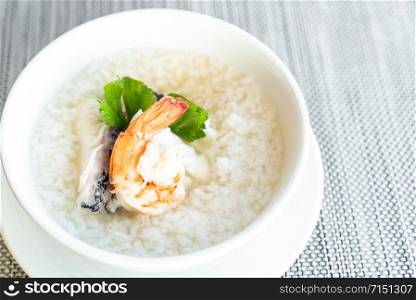 Seafood prawn and sea bass boiled rice
