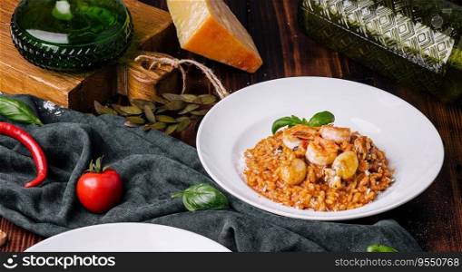 Seafood Rice Delight: Shrimp and Octopus in Sauce