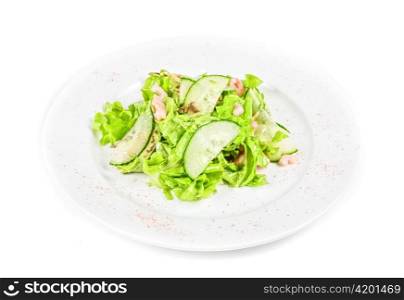 seafood salad isolated on a white background
