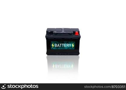 Sealed maintenance free car battery SMF, object isolated on a white background with clipping path