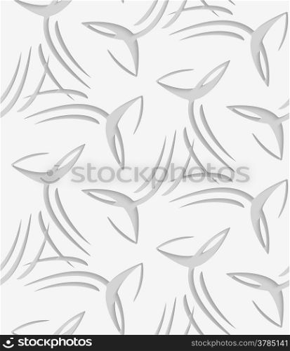 Seamless abstract background. Calligraphy swirls with cut out of paper effect with realistic shadow.&#xA;