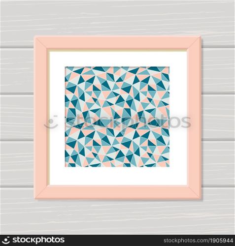 Seamless abstract geometric shape in frame. Flat style. Vector illustration