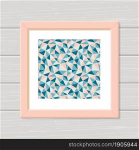 Seamless abstract geometric shape in frame. Flat style. Vector illustration