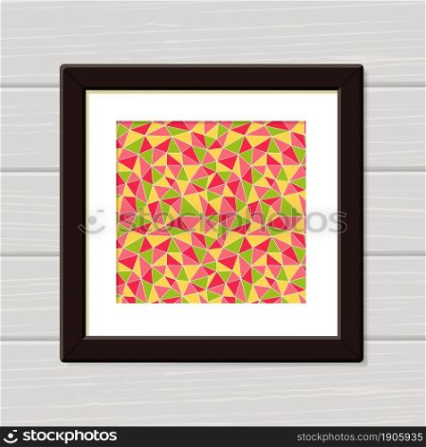 Seamless abstract geometric shape in frame. Vector illustration. Flat style