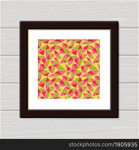 Seamless abstract geometric shape in frame. Vector illustration. Flat style