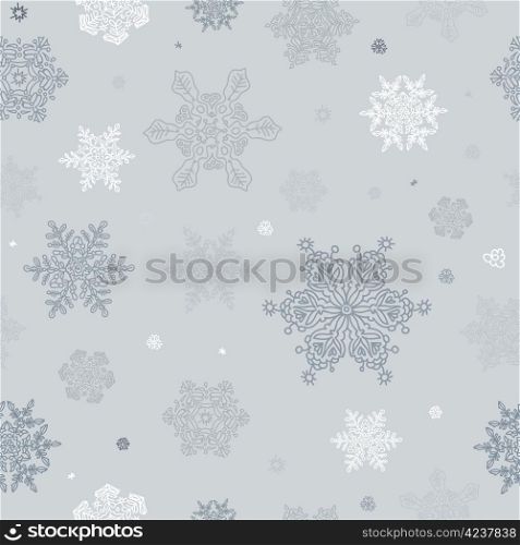 Seamless Abstract Snowflake Background. Vector, EPS8