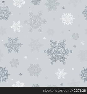 Seamless Abstract Snowflake Background. Vector, EPS8