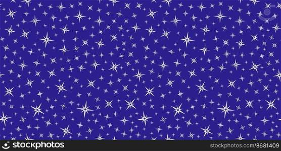 Seamless background of twinkling stars for banners, posters, postcards, textures and textiles. Flat design.