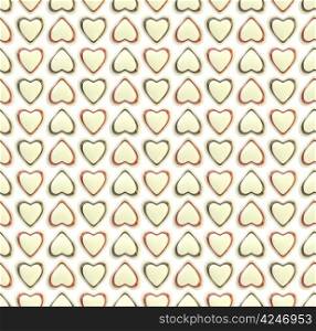 Seamless background texture made of bright glossy love hearts