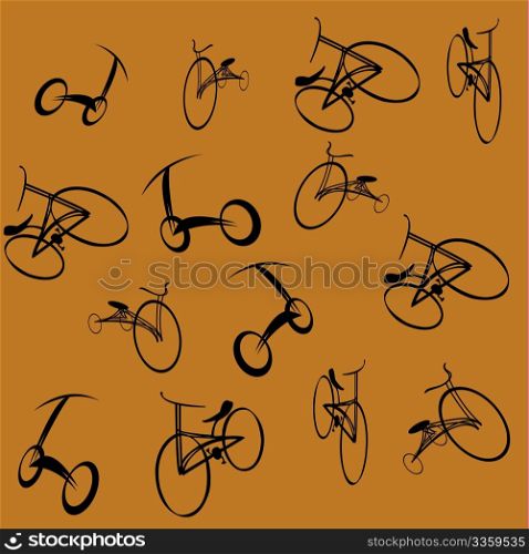 Seamless background with bikes