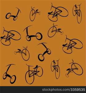 Seamless background with bikes