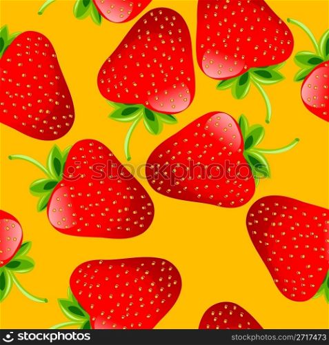 Seamless background with strawberries