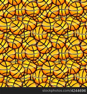 Seamless basketball glossy orange ball sticker raster texture pattern