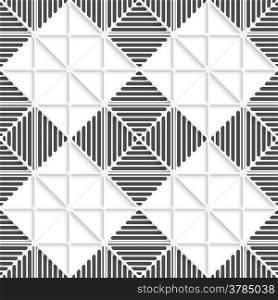 Seamless black and white abstract background. Simple geometrical ornament with lines and some layering.&#xA;&#xA;&#xA;
