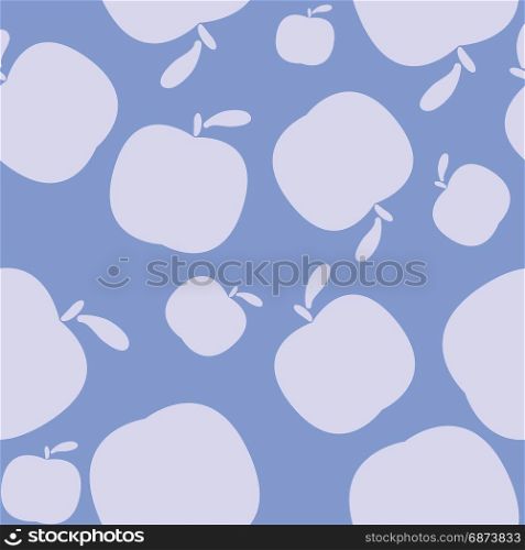 Seamless blue pattern background with apples. Seamless background pattern with apples. illustration.