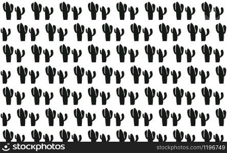 Seamless cactus pattern with white background, 3D rendering