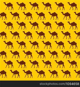 Seamless camel pattern with yellow background, 3D rendering