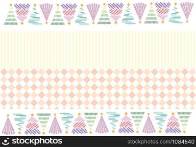 Seamless christmas tree / Pattern Christmas background decorated on festival holiday / Merry Christmas decoration and a happy new year , vector illustration