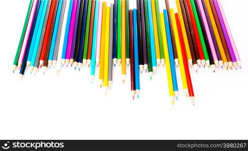 seamless colored pencils isolated