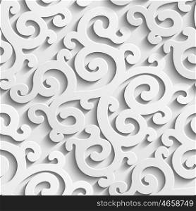 Seamless Damask Pattern With Shadows