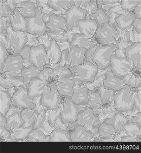 Seamless Floral Black And White Ornamental Crystal Pattern