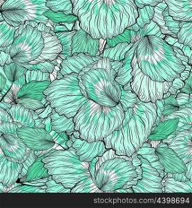Seamless Floral Ornament Pattern With Flowers And Leaves